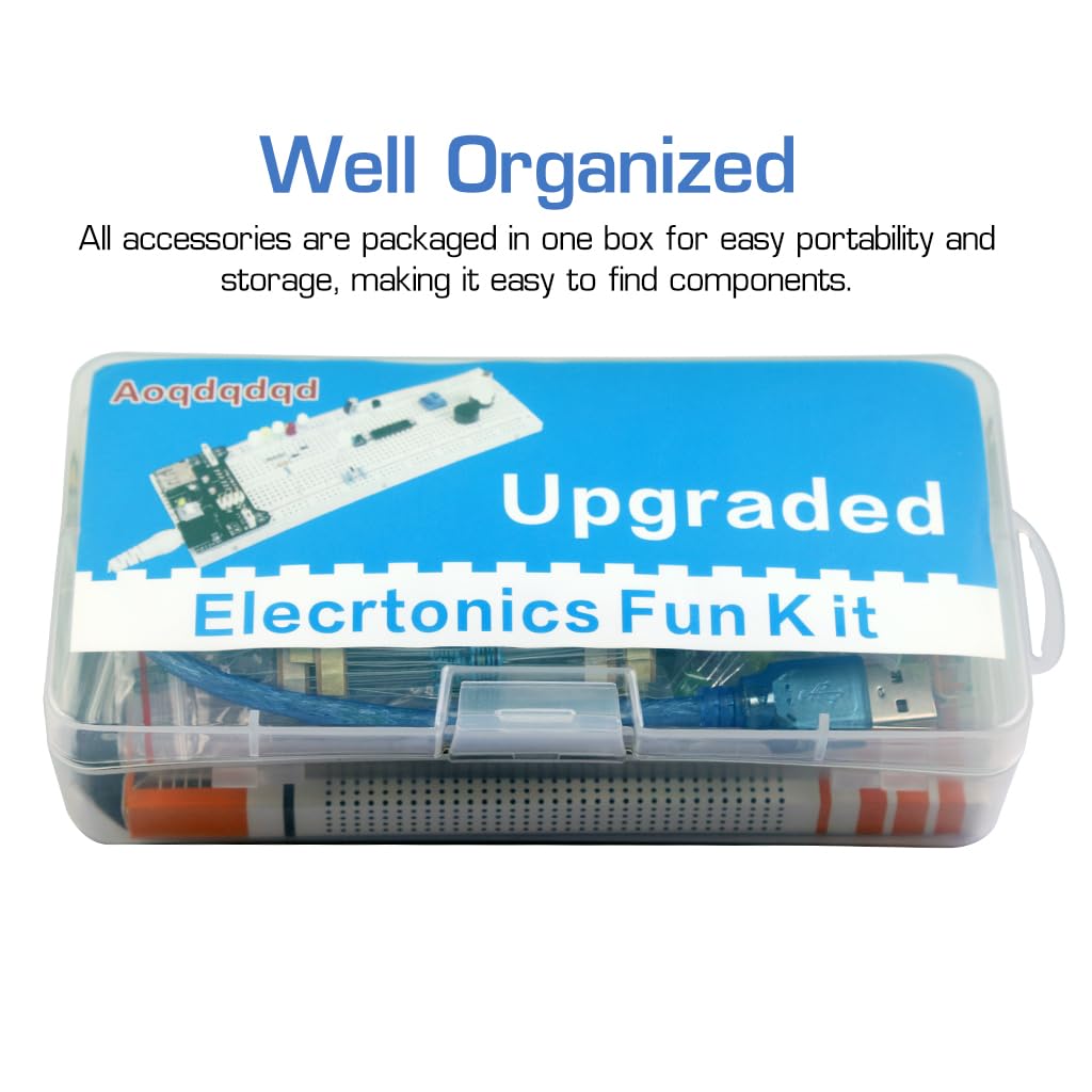 Serplex® 480Pcs Electronics Component Fun Kit with Jumper Wire, Power Supply Module, Precision Potentiometer, 830 tie-Points Breadboard Upgraded Electronics Fun Kit Compatible with STM32, Raspberry Pi Serplex® 480Pcs Electronics Component Fun Kit with Jumper Wire, Power Supply Module, Precision Potentiometer, 830 tie-Points Breadboard Upgraded Electronics Fun Kit Compatible with STM32, Raspberry Pi